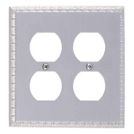 Satin Brass Double Handlebar - BRASS Accents M05-S7560-619 Egg & Dart Double Outlet Satin Nickel Switchplates