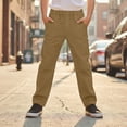 thumbnail image 5 of Boys School Uniform Pants Pull On Chino Pants with Pockets Straight Pants Boy Brown Uniform Pants Back to School Outfits Teen Boys Pants Size 12-13 Years, 5 of 6