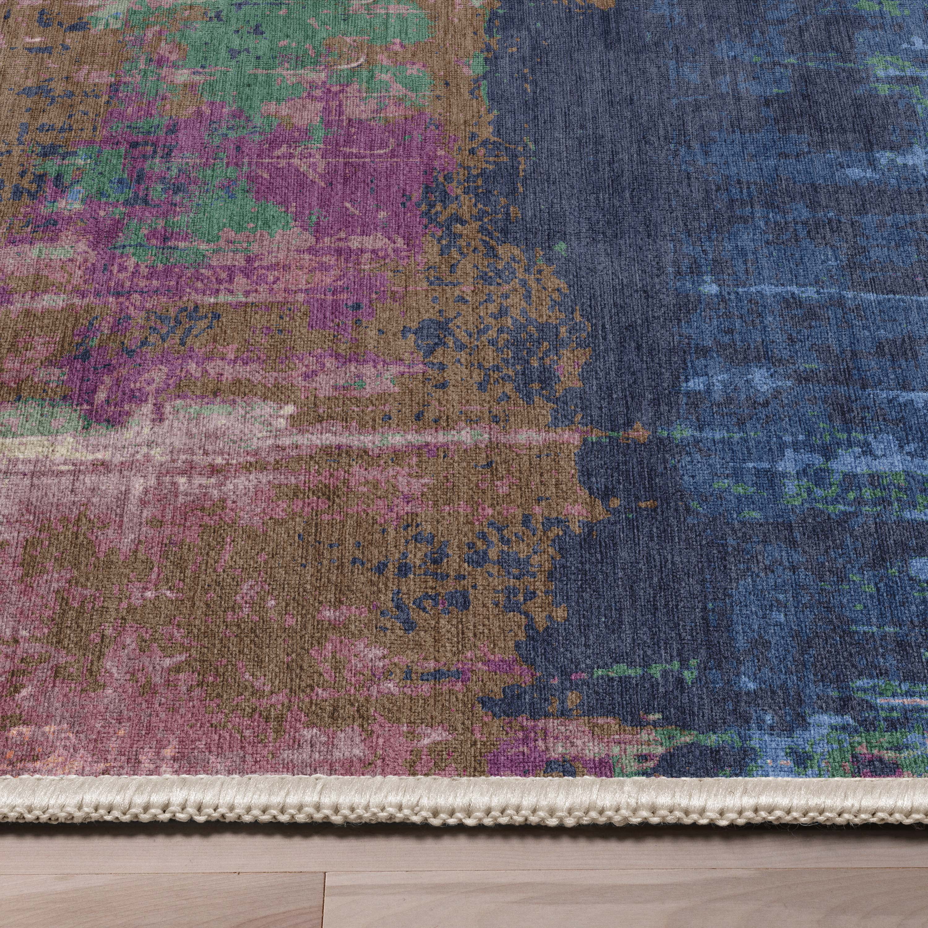 Well Woven Abstract Mandala Modern Boho Vintage Paintsplash Flat-Weave Multi 7'7" x 9'10" Area Rug