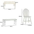 thumbnail image 3 of 6 Piece Farmhouse Wooden Dining Set White and Brown, 3 of 5