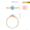 thumbnail image 4 of ANGARA Natural Solitaire Oval Aquamarine Split Shank Ring with Trio Diamonds in 14K Rose Gold for Women (Size-6x4mm) | March Birthstone, Anniversary, Jewelry Gift for Women | Natural Aquamarine Ring, 4 of 8