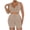 Khaki 04, variant on Karymi T Shirts for Women Plus Size Ribbed 2-Piece Workout Set, V-Neck Crop Top Sports Bra High Waist Tummy Control Biker Shorts, Yoga and Gym Outfit Plus Size Tops for Women