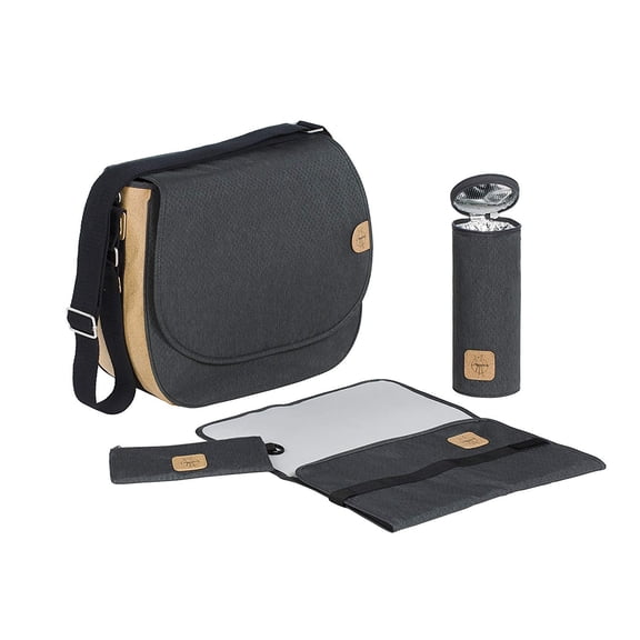 Lassig Womens Green Label Saddle Bag Spin Dye, Black Melange