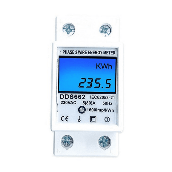 2X Din Rail Digital Single Phase Reset Zero Energy Meter AC 220V Kwh Voltage Current Power Consumption Meter A