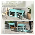 thumbnail image 5 of Portable Cat Carrier 39", Soft Sided Double Enclosure, Pet Travel Carrier with Divider, Cushions & Storage Bag - Green, 5 of 9