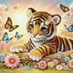thumbnail image 1 of 5D DIY Kit Con Forma Especial Parcial Tigre 30x30cm, 1 of 9
