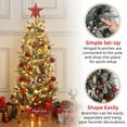 thumbnail image 5 of Towallmark 4.5 Ft Pre-Lit Christmas Tree, Snow Flocked Christmas Tree with 200 Warm White Led Lights, 8 Lighting Modes, Sleigh Ride Base, Artificial Xmas Tree for Home Decoration, 5 of 7