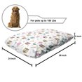 thumbnail image 2 of Cartoon Pet Bed, Repetitive Pattern Big Eyed Owl Heads Colorful Flowers and Abstract Motifs, Resistant Pad for Dogs and Cats Cushion with Removable Cover, 24" x 39", White Multicolor, by Ambesonne, 2 of 4