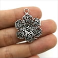 thumbnail image 6 of U8MO 4/10/30X Flower Antique Silver Charms Pendants For Jewelry Making DIY 32*24mm-10pcs, 6 of 6