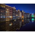 thumbnail image 2 of Pablo De, Juan 14x12 Black Ornate Wood Framed with Double Matting Museum Art Print Titled - Amsterdam At Night 2017, 2 of 4