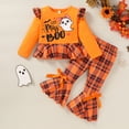 thumbnail image 2 of Tiny Cutey Toddler Baby Girl Halloween Clothes Outfit Long Sleeve Ghost Pumpkin Top Pants Set, 2 of 8