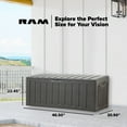 thumbnail image 3 of Open Box Ram Quality Products Plastic 90G In/Outdoor Locking Cushion Box,Gray, 3 of 10