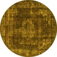 thumbnail image 1 of Ahgly Company Machine Washable Indoor Round Oriental Yellow Industrial Area Rugs, 6' Round, 1 of 4