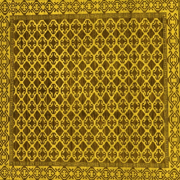 Ahgly Company Indoor Square Southwestern Yellow Country Area Rugs, 6' Square
