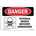 thumbnail image 1 of SignMission OS-DS-A-1824-L-1812 18 x 24 in. OSHA Danger Sign - Potential Oxygen Deficient Atmosphere, 1 of 1