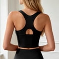 thumbnail image 4 of Ulitacool Women'S Tank Tops Wide Strap U Neck Seamless Crop Camis Wireless Built In Shelf Cup Support Layering Shirts For Daily Commute 2Xl Black, 4 of 5