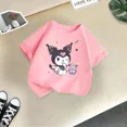 thumbnail image 3 of Bonita camiseta de verano de la marca de moda Sanrio Kulomi para niños, camiseta de dibujos animados para niñas, camiseta básica informal de manga corta para bebés y niños, 3 of 5
