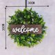 thumbnail image 5 of Corona de eucalipto de primavera/verano, 20 pulgadas, marco de bambú blanco, hojas de seda hechas a mano, decoración para interiores y exteriores., 5 of 6