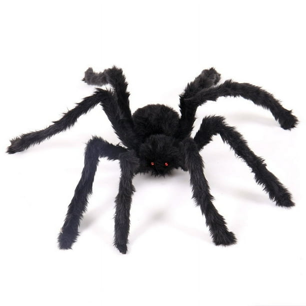 Arañas grandes de Halloween, decoraciones de arañas gigantes, arañas grandes de Halloween, araña aterradora falsa para césped de patio interior y exterior