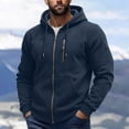 thumbnail image 2 of hoksml Men's Full Zip Up Hoodie Jacket Multi Pockets Casual Outerwear for Daily Wear Fall Work Travel Comfort, 2 of 8