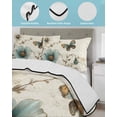 thumbnail image 4 of Quilts Full Size, Turquoise Tulip Soft Comforter Bedding Set for Bed, Spring Vintage Botanical Butterfly Floral Lightweight Quilted Bedspread with Pillow Cover(2 Pieces) for All Season, 78x90 Inch, 4 of 6