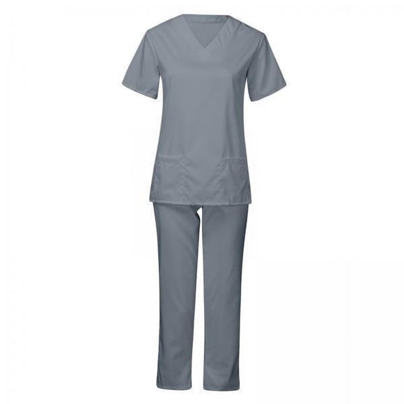 Uniformes de mujer,Conjunto de uniforme de enfermería para mujer,conjunto de uniforme de enfermería,Blusa y pantalón de uniforme médico elásticos de manga corta,Conjunto de uniforme de