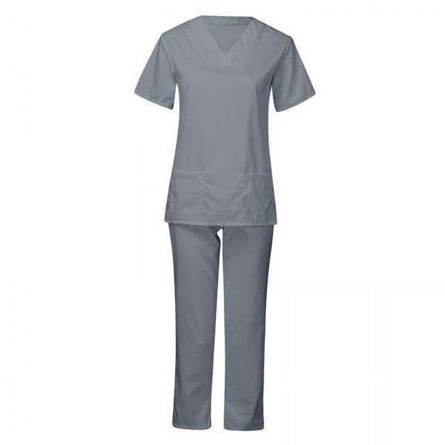 Conjunto De 2 Batas Médicas Para Mujer, Trajes De Trabajo De Enfermería Cómodos Y Elásticos, Pantalones S