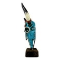 thumbnail image 2 of Rustic Western Aztec Mosaic Turquoise Cow Steer Bull Skull Desktop Sculpture, 2 of 6