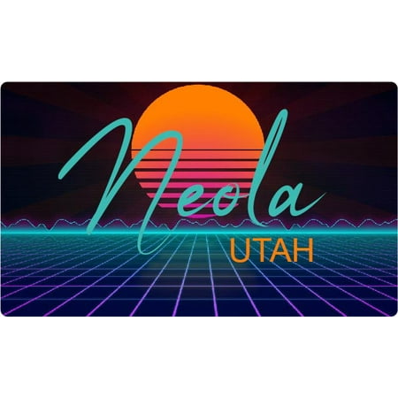 

Neola Utah 4 X 2.25-Inch Fridge Magnet Retro Neon Design