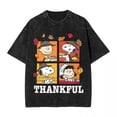 thumbnail image 2 of Camisetas lavadas con el mensaje "Snoopy Charlie Brown Lucy Thankful Thanksgiving Day" para hombre y mujer, de algodón, de gran tamaño y estampadas, 2 of 5