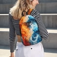 thumbnail image 5 of Yiaed Red And Blue Waves Print Print Laptop Backpack Travel Canvas Backpack Vintage Aesthetic Backpack for School Knapsack Backpack Backpack for School-Medium, 5 of 5