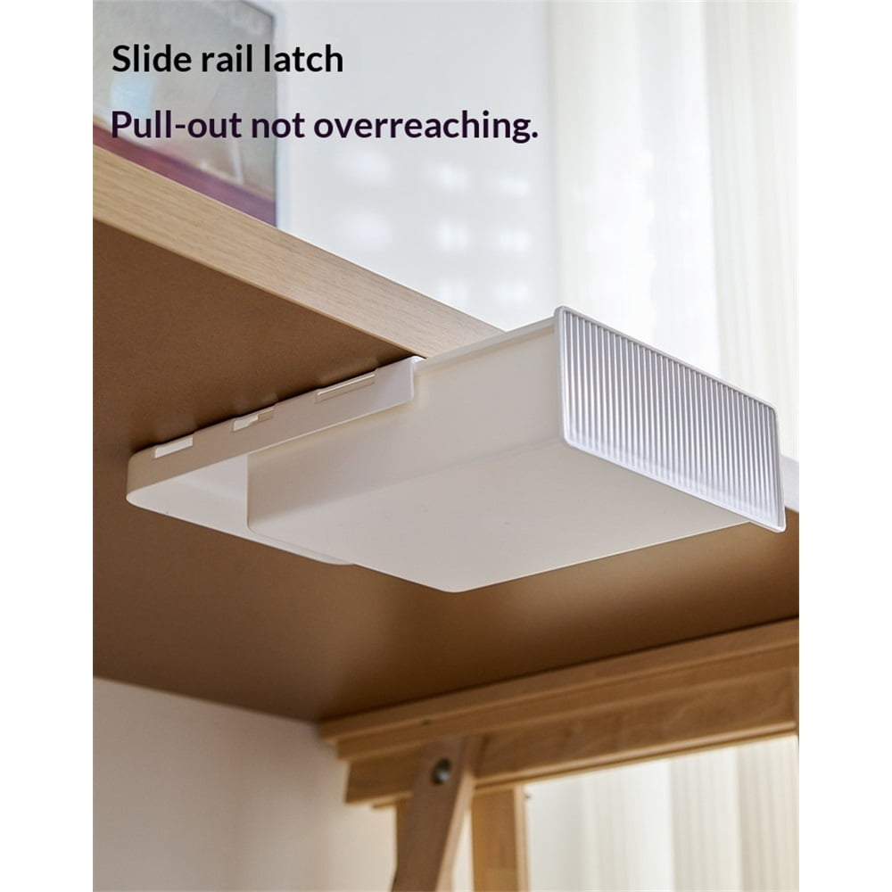 Under Desk Drawer - Large Under Table Hidden Drawer Desk Accessories & Workspace Organizers Desktop Storage Pencil Slide Out Organizer