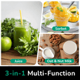 thumbnail image 5 of Canoly C16 Cold Press Juicer, 250W AC Brushless Motor, 6" Extra Wide Feed Chute, 3-in-1 Juice Maker for Sorbet & Nut Milk, Black, 5 of 11