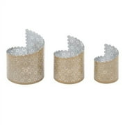 Elements Set of 3 Gold Metal Laser Cut Punch Luminaries