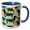 Blue/White, variant on 3drose, Geometric Elegance Underscores These Mid-century Dachshunds, 11oz Two-tone Blue Mug