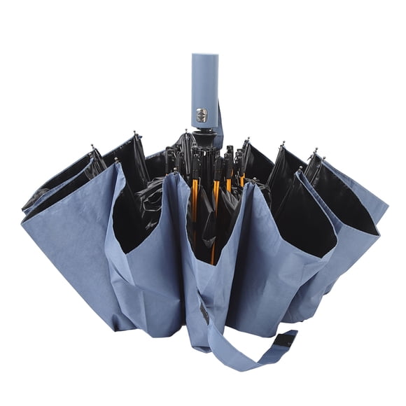 Paraguas automático a prueba de viento, ligero, portátil, para hombre y mujer, color azul