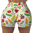 thumbnail image 2 of Honeii Cartoon Vegetables Print Women's Workout Shorts, Gym Shorts for Active Wear, Sports Shorts,Women's Running Shorts,Quick Dry Athletic Shorts-Small, 2 of 8