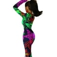 thumbnail image 6 of Neo Pop Art Blacklight Glow in the dark Half Dleeve Split Dress party dresses women women"s luxury party dress, 6 of 6