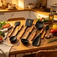 thumbnail image 7 of Dmlowu Spatula, Silicone Kitchen Utensils Set with Wooden Handle, Heat Resistant Non Stick Cooking Utensils Set of Spatula Ladle Turner Basting Brush, 7 of 7