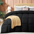 thumbnail image 6 of Aquzin Comforter Queen Size, All Season Quilted Down Alternative Duvet Insert with Corner Tabs, Machine Washable Microfiber Bedding, Black, 6 of 8