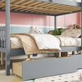 thumbnail image 5 of Leumius Full Over Full Rubber Wood Bunk Bed with 2 Drawers, Convertible into 2 Full Beds, Full Size Bunk Bed with Ladder and Safety Guardrails for Boys Girls Grey, 5 of 9
