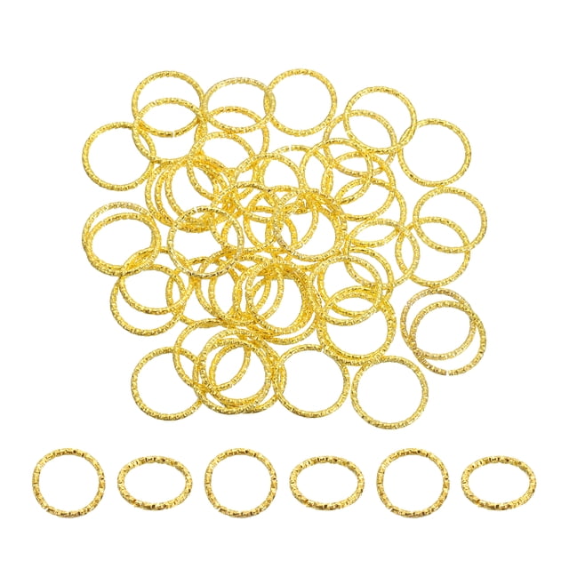 Unique Bargains Open Jump Rings 50Pack 18mm O-ring Connectors for Jewelry Making, Gold