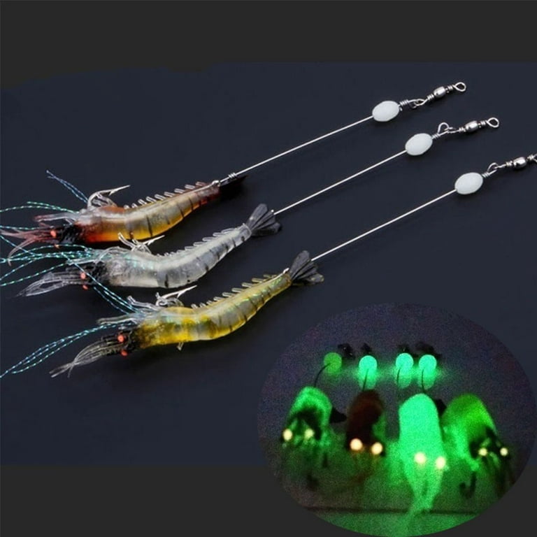 New Soft Creative Biomimetic Shrimp Fake Bait Sea Fishing Hook Worm Silicone  Prawn Lure COLOR E 