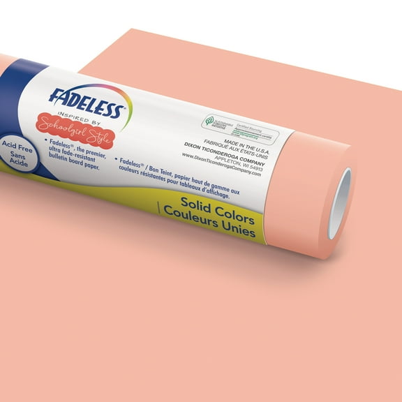 Fadeless Schoolgirl Style Bulletin Board Paper, 48" x 50' Roll, Coral Sugar