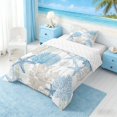 thumbnail image 2 of Manfei Simple Blue Starfish Coral Twin Comforter Sets for Kids Boys and Girls, Coastal Bedding Set, Reversible 2 Pieces, 1 Comforter and 1 Pillowcase, 2 of 6