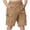 Khaki, variant on Kids Boys Solid Color Cargo Shorts Knee Length Drawstring Waist Multiple Pockets Straight Leg Casual Bottoms for Summer Outdoor Wear Black 5 Years-6 Years