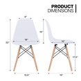 thumbnail image 2 of MoNiBloom Modern Shell Dining Room Chairs Set of 2, Lounge Chairs with Wood Legs, for Kitchen Dining Bedroom Living Room, White, 2 of 10