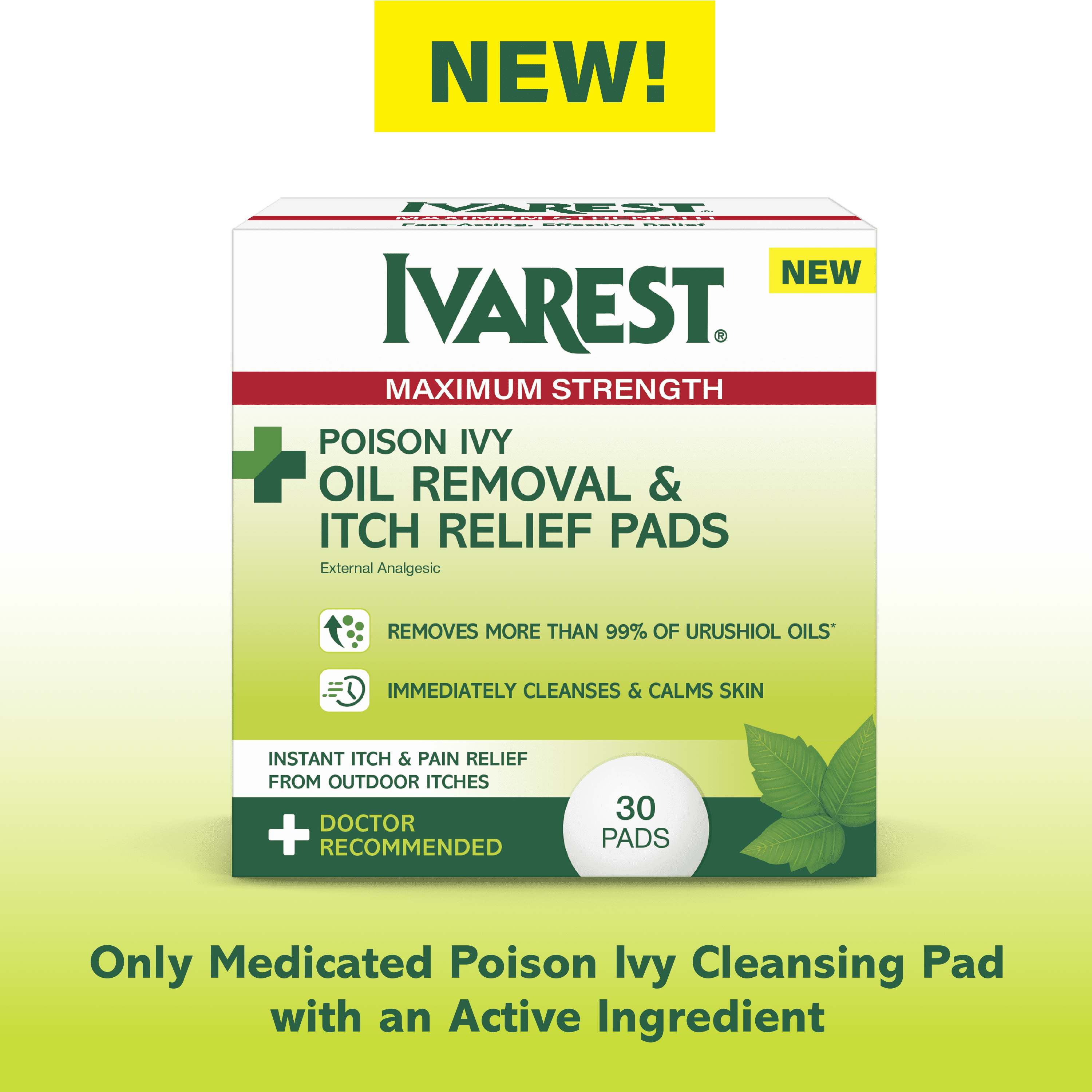(2 pack) Ivarest Poison Ivy Oil Removal & Itch Relief Pads Max Strength Medicated, 30 Pads