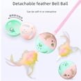 thumbnail image 2 of Interactive Cat Spring Toy with Suction Cup - Extendable 2M Hanging Design, Plush Rabbit Fur Ball & Bell, Pink Feather for Self-Play, Durable Plush Material for Kitten Exercise & Mental Stimulation,, 2 of 6