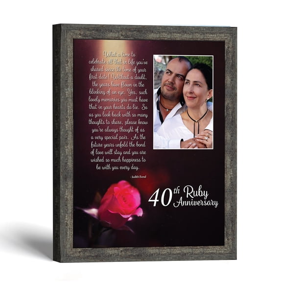 40th Anniversary Picture Frame for Couple, Ruby Rose Keepsake